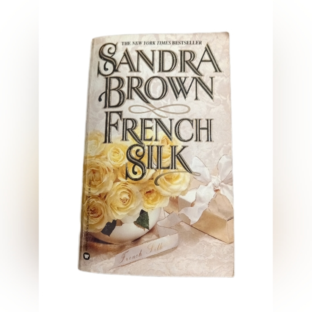 French Silk by Sandra Brown - Cream and Yellow Coffee Table Book